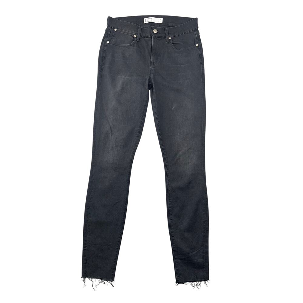 AYR Eclipse Skinny Jeans Washed Black Raw Hem Stretch Denim - 31